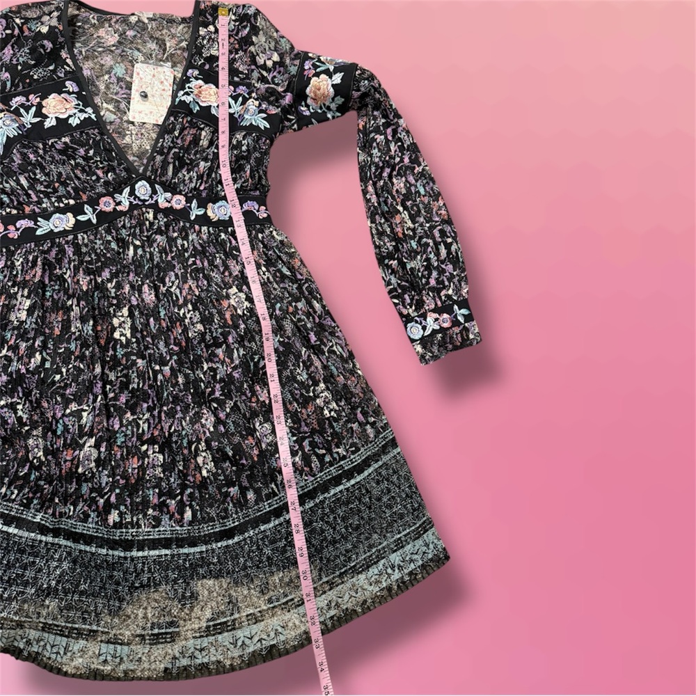 NWT Free People Black Floral Dress - Picture 5 of 9